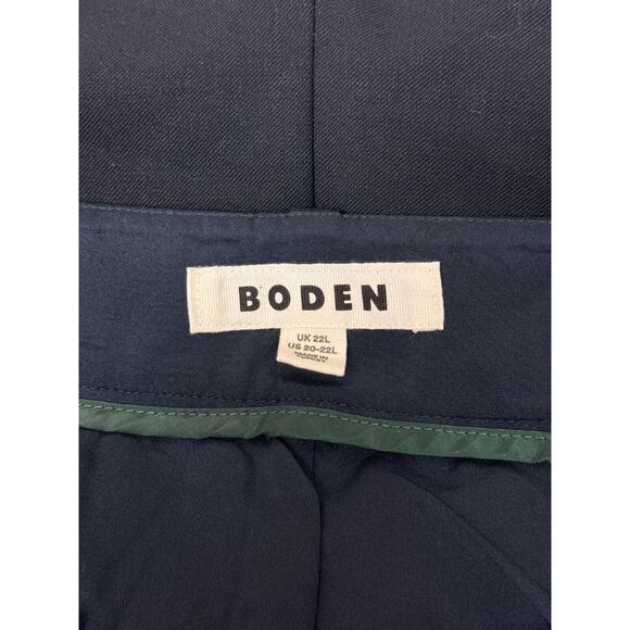 New Boden Pants 20-22 L Womens Kew Wool Twill Trouser Navy Blue Plus Size TALL - Picture 6 of 8